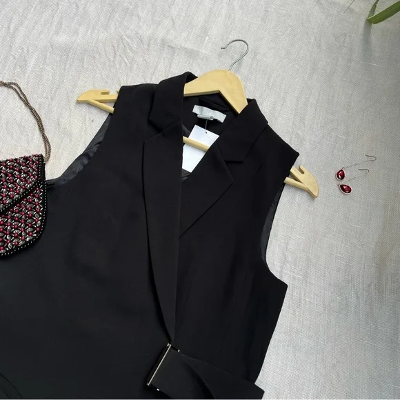 NWOT H&M Black Sleeveless Blazer - Picture 2 of 7